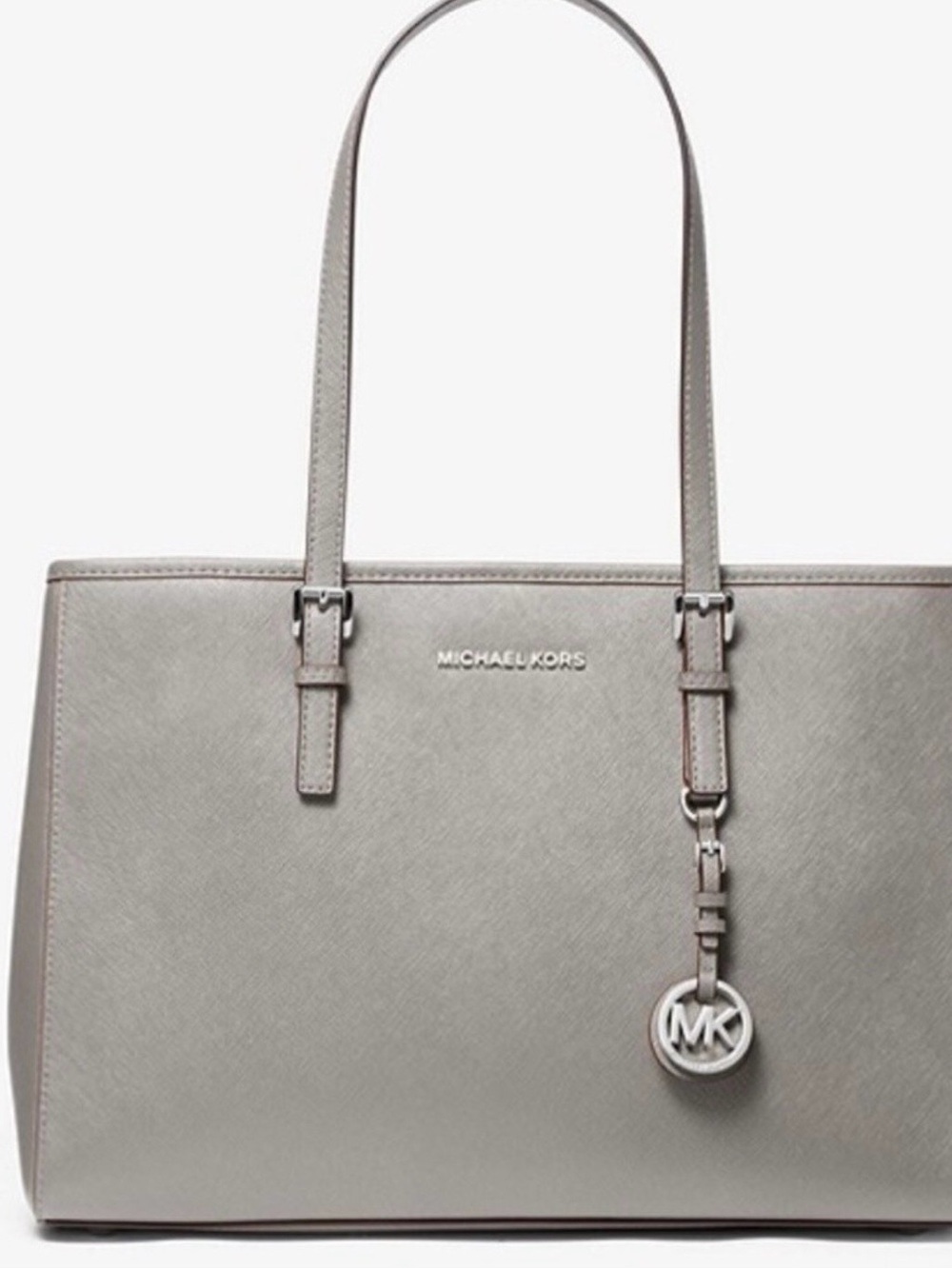Michael Kors Women's Saffiano Leather Tote Bag in Light Gray